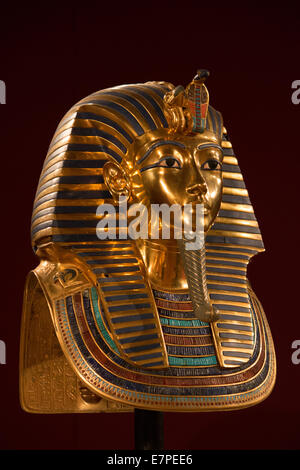 Vorderseite Ansicht der Totenmaske des Tutanchamun Stockfoto