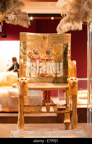 King Tut-Thron auf dem display Stockfoto