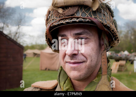 Re-enactment WWII GI Soldat Stockfoto