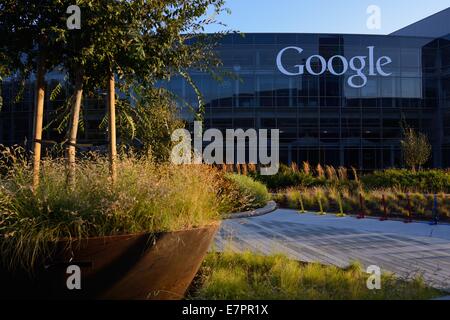 Der Googleplex Campus am weltweiten Hauptsitz in Silicon Valley, Mountain View CA Stockfoto