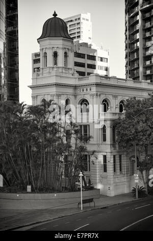 Ein Blick auf das Erbe aufgeführten Polo Club Gebäude im zentralen Brisbane. Stockfoto