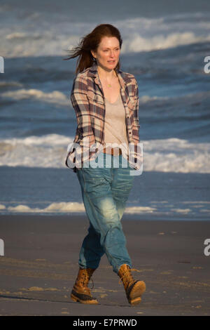 Alec Baldwin und Julianne Moore am Set von "Still Alice" auf Long Island, NY Featuring: Julianne Moore wo: New York, New York, Vereinigte Staaten von Amerika bei: 20. März 2014 Stockfoto