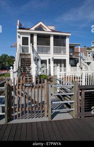 Privathaus an den Docks in Georgetown in South Carolina. Stockfoto