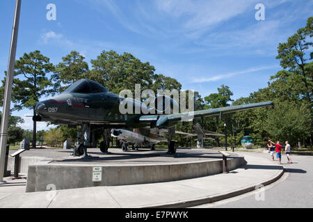 Fairchild-Republik a-10 Thunderbolt Flugzeug auf dem Display an Warbird Park in Myrtle Beach, South Carolina. Stockfoto