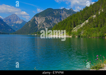 Österreich, Plansee, Tirol, See-Plansee, Seespitz, Ammergauer Alpen, Stockfoto