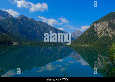 Österreich, Plansee, Tirol, See-Plansee, Seespitz, Ammergauer Alpen, Stockfoto