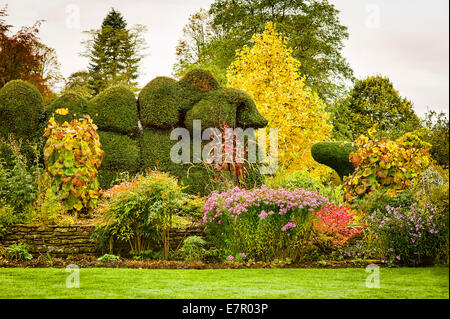 Farben und Formen in The Courts Garten im Herbst Stockfoto