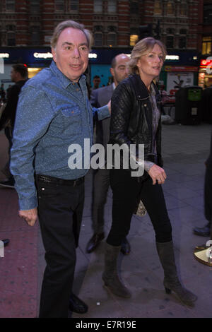 London, UK. 22. September 2014. Lord und Lady Lloyd Webber. Promis kommen für die Presse-Nacht von Andrew Lloyd Webber und Tim Rice Musical "Evita" im Dominion Theatre, London, UK. Bildnachweis: Nick Savage/Alamy Live-Nachrichten Stockfoto