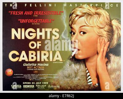 Le Notti di Cabiria Nächte der Cabiria Jahr: 1957 Italien / Frankreich Regie: Federico Fellini-Film-Poster (UK) Stockfoto