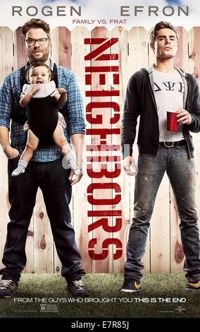 Nachbarn-Jahr: 2014 USA Regie: Nicholas Stoller Seth Rogen, Zac Efron Filmplakat (USA) Stockfoto