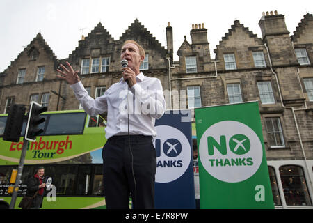 Anti-schottische Unabhängigkeit Kämpferin Jim Murphy MP anlässlich einer Nein danke-Veranstaltung in Edinburgh. Stockfoto