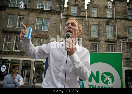 Anti-schottische Unabhängigkeit Kämpferin Jim Murphy MP anlässlich einer Nein danke-Veranstaltung in Edinburgh. Stockfoto