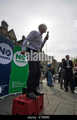 Anti-schottische Unabhängigkeit Kämpferin Jim Murphy MP anlässlich einer Nein danke-Veranstaltung in Edinburgh. Stockfoto