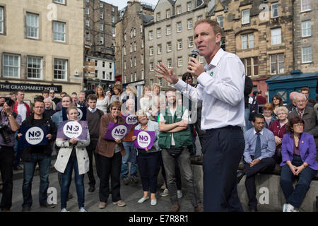 Anti-schottische Unabhängigkeit Kämpferin Jim Murphy MP anlässlich einer Nein danke-Veranstaltung in Edinburgh. Stockfoto