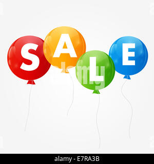 Glänzende Luftballons Verkauf Farbkonzept Rabatt. Vektor Interessenvertreter Stockfoto