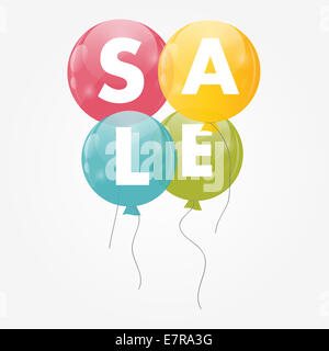 Glänzende Luftballons Verkauf Farbkonzept Rabatt. Vektor Interessenvertreter Stockfoto