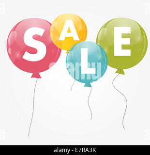Glänzende Luftballons Verkauf Farbkonzept Rabatt. Vektor Interessenvertreter Stockfoto