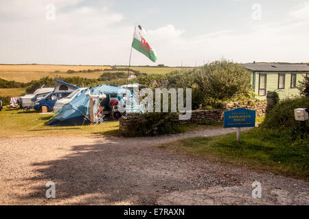 Karrageen Campingplatz Bolberry, in der Nähe von Hope Cove, South Devon, England, Vereinigtes Königreich. Stockfoto