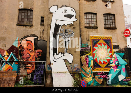 Gangeviertel ist eine alternative Kunst-Community, wie in vielen deutschen Städten, in verlassenen Gassen im alten Teil der Stadt liegt. Stockfoto