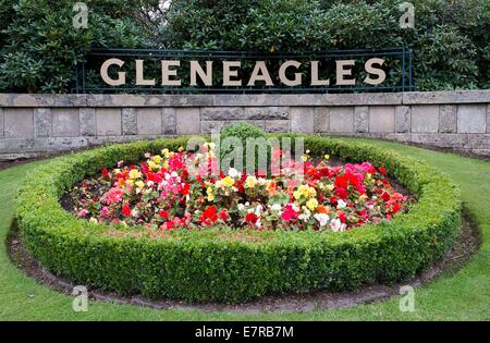 Gleneagles, Auchterarder, Perthshire, Schottland. 23. Sep, 2014. Der Rydercup. Eingang zum Gleneagles Hotel, Austragungsort des Ryder Cup 2014. Bildnachweis: Aktion Plus Sport/Alamy Live-Nachrichten Stockfoto