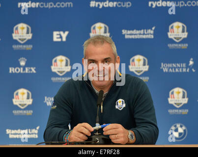 Gleneagles, Auchterarder, Perthshire, Schottland. 23. Sep, 2014. Der Rydercup. Paul McGinley Europäische Mannschaftskapitän während seiner Pressekonferenz. Bildnachweis: Aktion Plus Sport/Alamy Live-Nachrichten Stockfoto