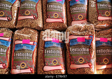 Castelluccio di Norcia Umbia, Italien berühmten Linsen Stockfoto