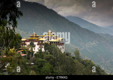 Ost Bhutan, Trashigang, Hang Dzong am Rande der Stadt, über dem Tal des Flusses Kulong Chhu Stockfoto