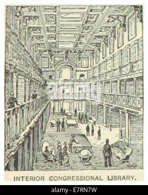 Eine Illustration aus dem Werk von 1891, das die Library of Congress in Washington, D.C. zeigt. Das Bild könnte das Äußere des Gebäudes oder seine Bedeutung für die amerikanische Kultur und Regierungsführung zeigen. Stockfoto
