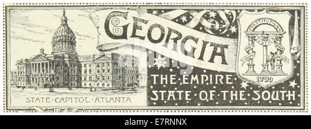 Diese Abbildung aus dem Jahr 1891 zeigt den „Empire State on the South“, der sich wahrscheinlich auf ein prominentes Gebäude oder Gebäude in Georgia, USA bezieht und regionale Architekturstile und die Identität des Südens während des späten 19. Jahrhunderts betont. Stockfoto