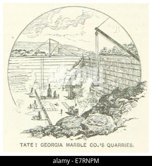 Eine Illustration aus dem Jahr 1891, die die Steinbrüche der Georgia Marble Company in Tate, Georgia, zeigt. Die Skizzenkarte bietet eine detaillierte Ansicht des Gebiets, das für seine Marmorproduktion bekannt ist. Diese historische Karte zeigt die Grundrisse der Steinbrüche und der umliegenden Region. Stockfoto