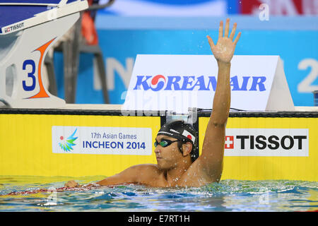 Junya Koga (JPN), 22. September 2014 - Schwimmen: Herren 50 m Rücken Finale Munhak Park Tae-Hwan Aquatics Center während der 2014 Incheon asiatische Spiele in Incheon, Südkorea.  (Foto von YUTAKA/AFLO SPORT) [1040] Stockfoto