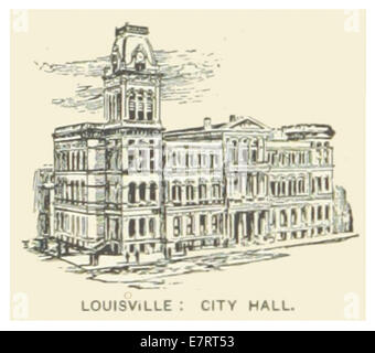 Illustration aus US-KY (1891), Seite 286, die das Rathaus von Louisville, Kentucky, darstellt, was sein architektonisches Design und seine bürgerliche Rolle widerspiegelt. Stockfoto