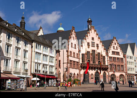 Römer Rathaus am Römerberg-Platz, Frankfurt Am Main, Hessen, Deutschland, Europa. 19. August 2014 Stockfoto