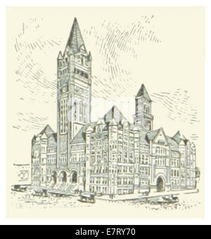 Seite 432 von US-MN(1891) enthält eine Skizze des Rathauses von Minneapolis, die das architektonische Design dieses ikonischen Regierungsgebäudes aus dem späten 19. Jahrhundert hervorhebt. Stockfoto
