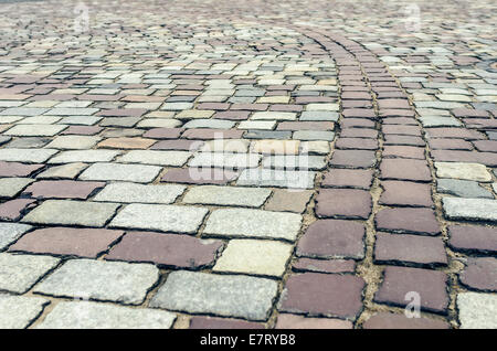 Pflasterstein Ziegel, Textur oder Hintergrund, Steinpflaster Stockfoto