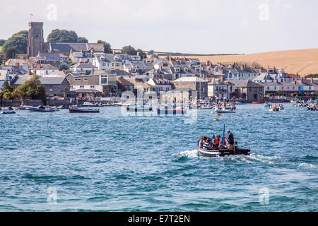 Salcombe Passagier Fähre zwischen East Portlemouth Strand und Stadt Salcombe, Salcombe, Devon, England, Vereinigtes Königreich. Stockfoto