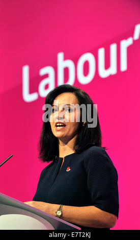 Manchester, UK. 23. Sep, 2014. Caroline Flint Schatten Secretary for Energy and Climate Change anlässlich der Arbeitskonferenz in Manchester Credit: Della Batchelor/Alamy Live News Stockfoto