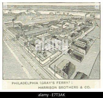 Eine Illustration aus dem Jahr 1891 mit der Harrison Brothers & Co. In Philadelphia, die die Bedeutung des Unternehmens in der Industrie- und Geschäftsgeschichte der Stadt zeigt. Stockfoto