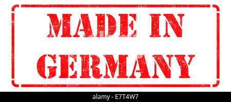 Made in Germany auf roten Stempel. Stockfoto