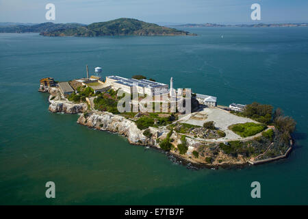 Alcatraz Insel, ehemalige maximale Hochsicherheits-Gefängnis, Bucht von San Francisco, San Francisco, Kalifornien, USA - Antenne Stockfoto