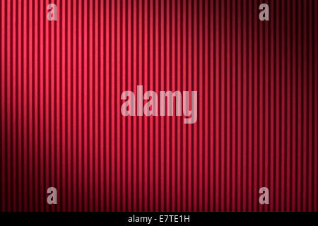 Wellpappe-Textur für den Hintergrund. Rote Farbe. Ansicht von oben Stockfoto