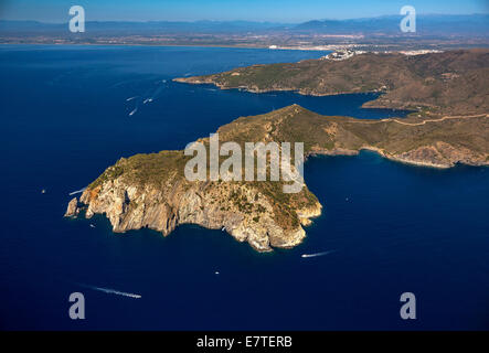 Luftaufnahme, Parc Natural Cap de Creus, Cadaques, Costa Brava, Katalonien, Spanien Stockfoto