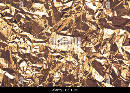 Goldfolie Textur für Hintergrund Stockfoto