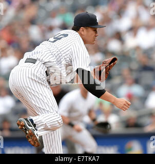 Masahiro Tanaka (Yankees), 21. September 2014 - MLB: Masahiro Tanaka von der New York Yankees in der Major League Baseball Spiel gegen die Toronto Blue Jays im Yankee Stadium in Bronx, New York, Vereinigte Staaten von Amerika. (Foto: AFLO) Stockfoto