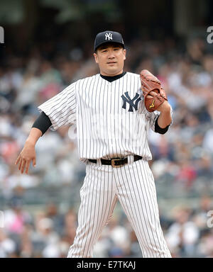 Masahiro Tanaka (Yankees), 21. September 2014 - MLB: Masahiro Tanaka von der New York Yankees in der Major League Baseball Spiel gegen die Toronto Blue Jays im Yankee Stadium in Bronx, New York, Vereinigte Staaten von Amerika. (Foto: AFLO) Stockfoto