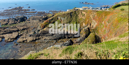 Die Eidechse Cornwall England UK südlich von Helston im Sommer an ruhigen blauen Himmel und Meer-Tag Stockfoto