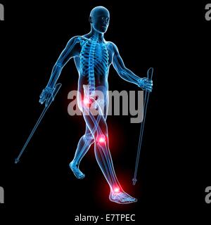 Nordic Walker, Computer-Grafik. Stockfoto