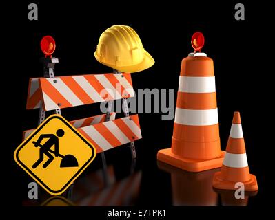 Baumaschinen, konzeptuellen Kunstwerk. Stockfoto