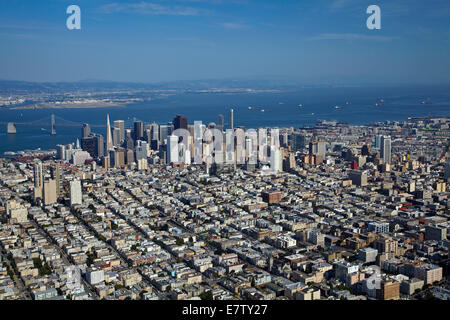 Nob Hill Viertel und die Innenstadt von San Francisco, Kalifornien, USA - Antenne Stockfoto