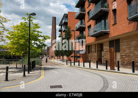 Kelham Insel Quartier in Sheffield einmal industrieller Teil der Stadt jetzt mit modernen trendigen Wohnungen und Apartments regeneriert Stockfoto